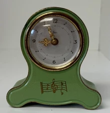 RARE Emes Musical Windup Travel Clock Vtg
