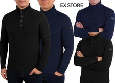 Mens Jumper Chunky Knitted Pullover Cotton Sweater Warm Firetrap EX STORE NEW