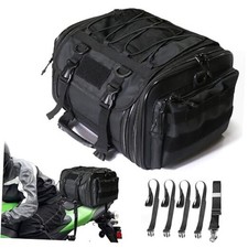 Motorcycle Travel Luggage Bag, 27L Expandable Motorcycle Tail Bag Rack Trunk
