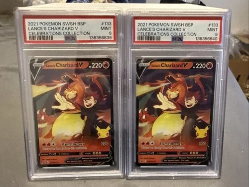 Pokémon TCG Lance's Charizard V Celebrations Full Art SWSH133 PSA 9 (1card)