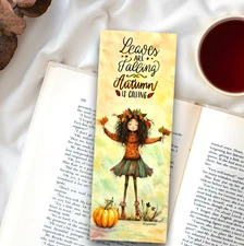 Fall Pumpkin Themed Bookmark,  Unique Gift For Book Readers Women Girls