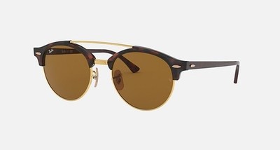 Ray Ban RB4346 990/33 CLUBROUND DOUBLE BRIDGE B-15 Brown Gradient 51-19