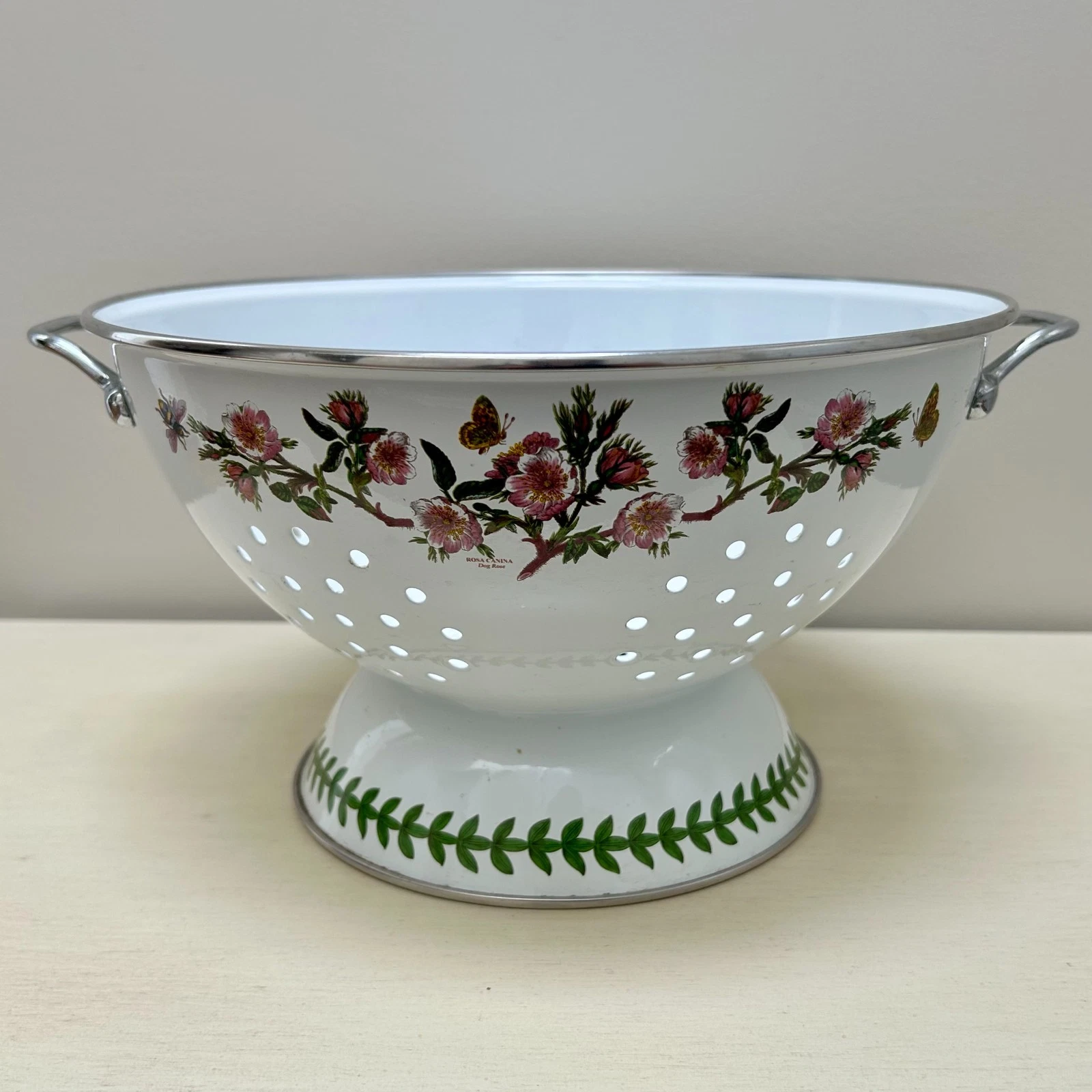 Portmerion Botanic Garden "Rosa Canina" Enamel Colander X-Large