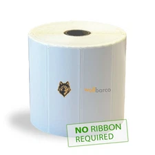 4" x 1.375" Direct Thermal Label White, with perforation, 1" core, 5" O.D., 2000