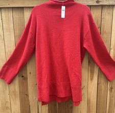 NWT Moth Anthropologie Saskia Mock Neck Tunic Sweater Red Size Lg 98