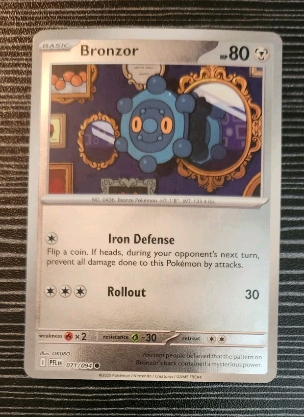 Pokemon- Bronzor 071/094- Phantasmal Flames- Reverse Holo Card