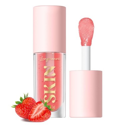 1 Pc Strawberry Moisturizing Lip Oil Fruit Flavoured No-Sticky Lip Gloss