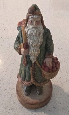 Folk Art Santa Father Christmas  Figurine by Wood World in Va. Wales  8  1989 