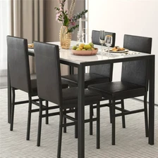 uhomepro Dining-Room-Sets27 Dining Table Set with 4 Chairs, 5 Piece Kitchen