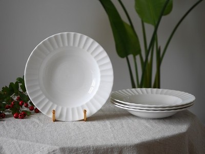 Royal Worcester Warmstry weiß Suppenteller, 4er Set, Fine Bone China
