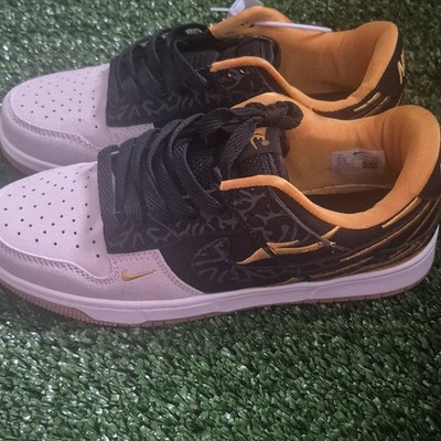 Nike Black White Yellow Graphic Low Top Men's Retro Skateboarding Sneakers