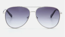 Guess GU5206/S 10W Aviator Silver Metal Blue Gradient Tint Sunglasses New