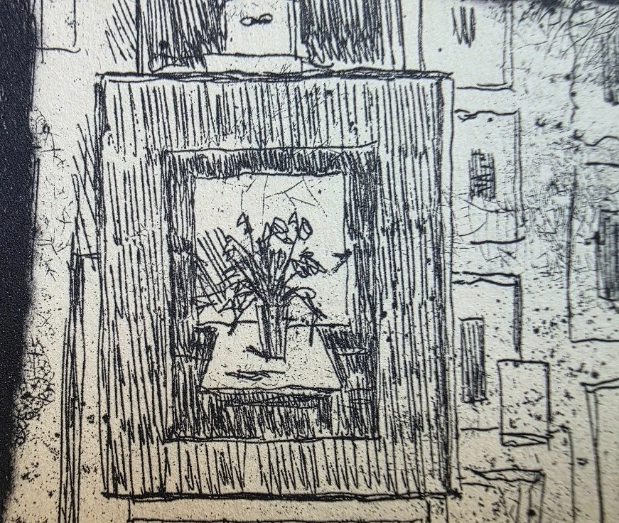 Renzo BIASION, Acquaforte cm. 25x35 (imm. cm. 6,2x11,2) anno 1970 es: 13/100 - Immagine 4 di 4