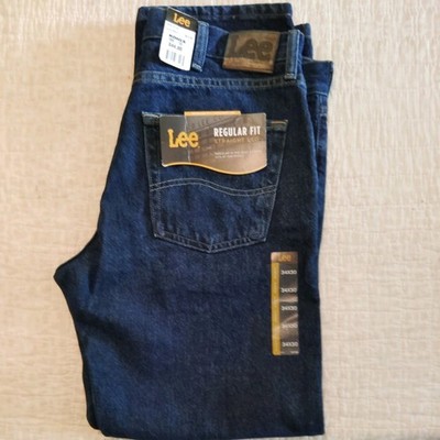 Lee Regular Fit Straight Jean Men Size 34x30 Dark Stone Wash Comfort New