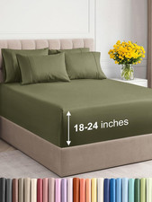 Extra Deep Queen Sheet Set - 6 Piece Breathable Cooling Sheets - Hotel Luxury