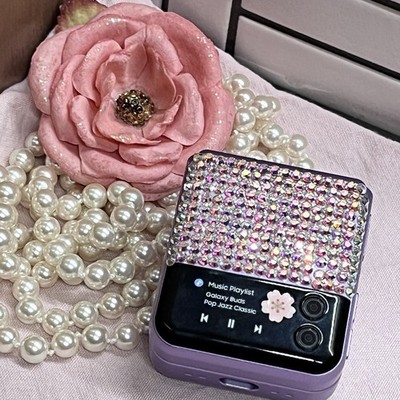 Samsung Galaxy Buds 2/Pro/Live Z Flip 3 Cover Style Case - Lavender (Bling)