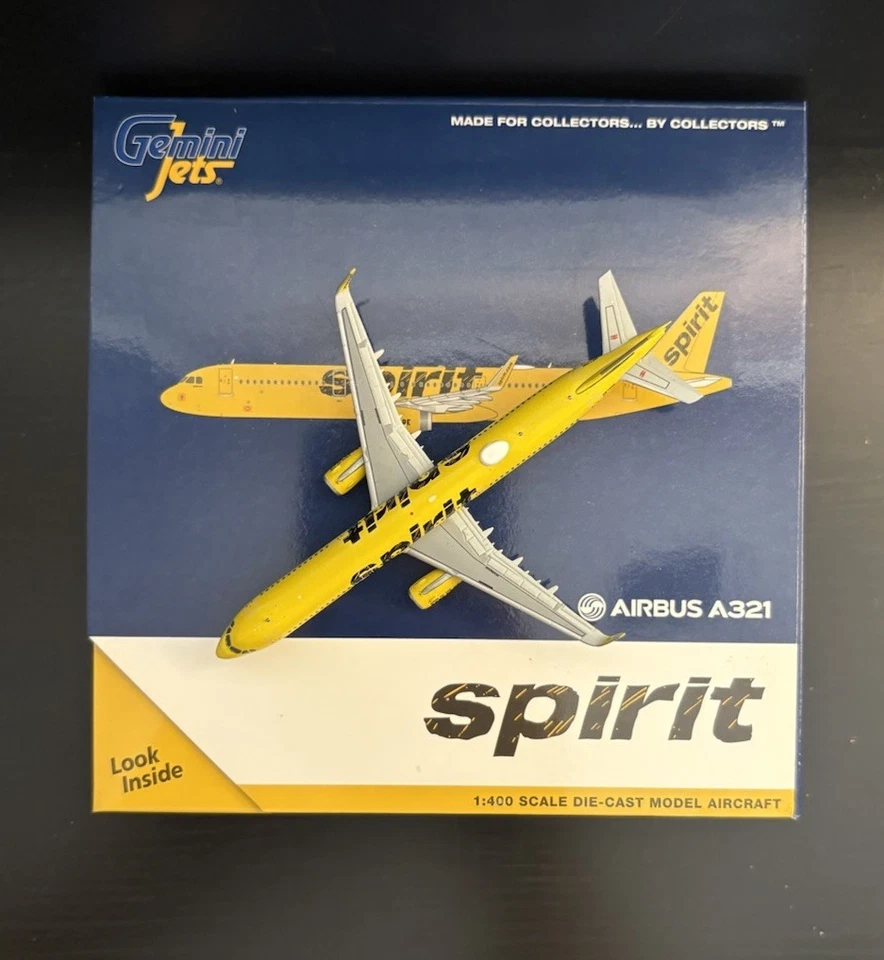 GeminiJets 1:400 Spirit Airlines Airbus A321 N672NK GJNKS1526 Airplane Model - Image 2 of 4