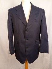 Blades of Saville Row London Mens Navy Pure New Wool Blazer Jacket 44R SR370
