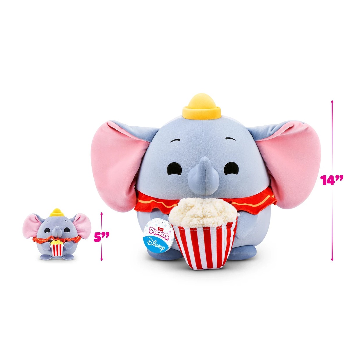 Snackles Disney 14-inch Plush (Dumbo) by ZURU, Plush with Snack