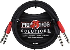 Pig Hog PD-21403 Dual 1/4" Mono Male Cable, 3 Feet
