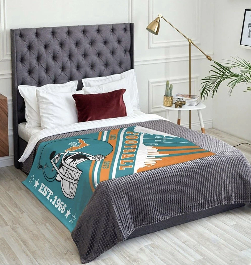 Miami Dolphins Fleece Throw Blanket