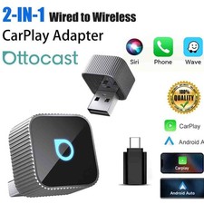 Ottocast Mini Slim 2in1 Wireless CarPlay/Android Auto Adapter USB Plug Dongle US