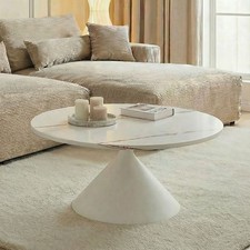 Couchtisch rund Design-Couchtisch Lounge Tisch stylischer Kaffeetisch Weiß