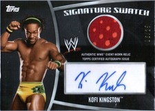 WWE Kofi Kingston 2010 Topps Signature Swatch Autograph Relic Card SN 6 of 25