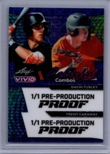 Gavin Turley Trent Caraway 2024 Leaf Vivid Baseball 1/1 Pre Production Proof