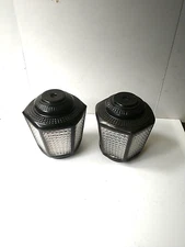 Vintage Glass Black Street Light Shade fixture Square Style hexagonal pair
