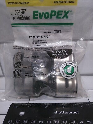 SharkBite EvoPEX 2 Pack 1'' x 1'' x 1/2'' Push-to-Connect Reducing Tee New FREESHIP