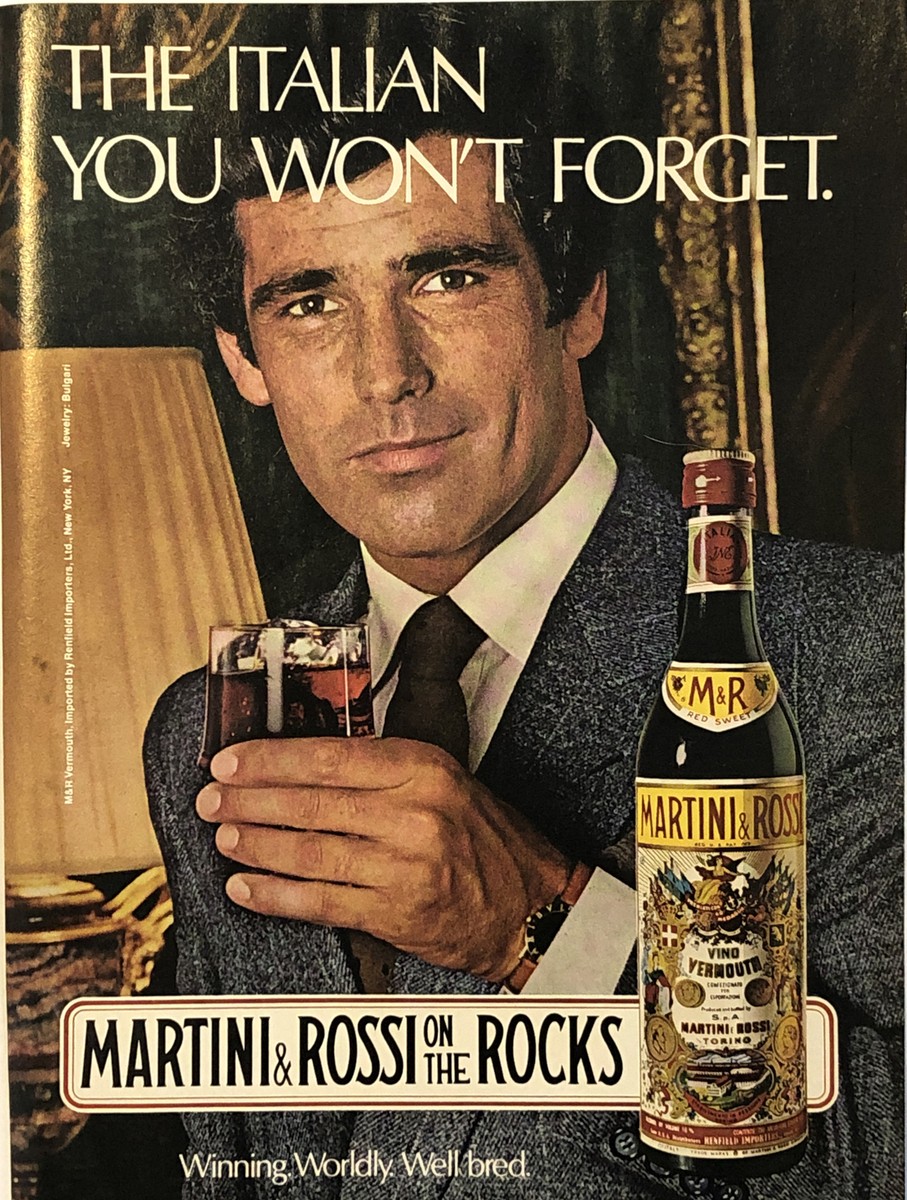 当時もの ブリキ製 日めくりカレンダー Martini Vermouth 1980 Martini Rossi Vermouth PRINT AD On Rocks - Italian You Won't