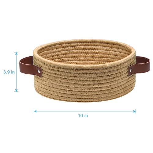 Small Woven Basket Cotton Rope Storage Tiny Oval Basket for Nursery Kids - Picture 8 of 8