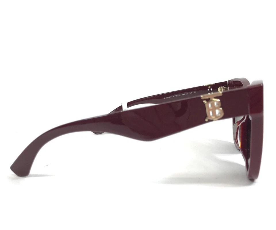 Gafas de sol Burberry B4418-F 4119/73 monturas de ojo de gato rojo burdeos con lentes marrones Foto 4 de 4