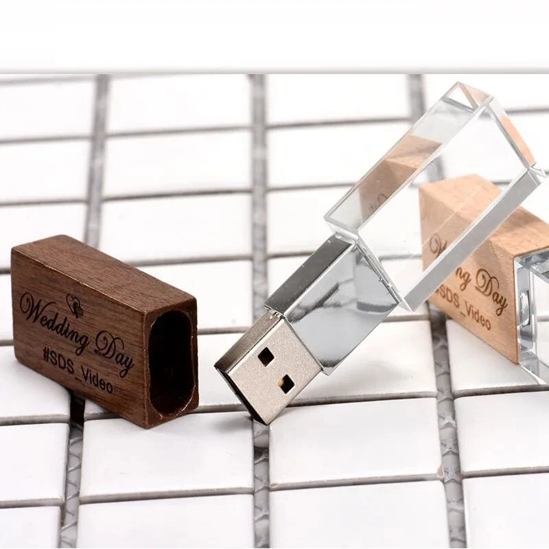 Penna Stick Legno Cristallo Memoria Flash Archiviazione Personalizzata Il Tuo Logo 4-64 GB - Immagine 2 di 4