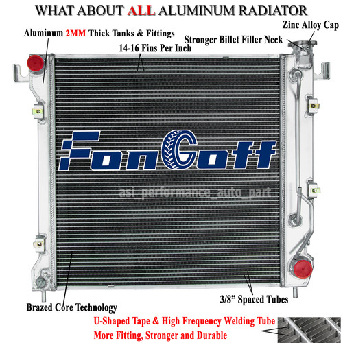 3-Row Aluminum Radiator For 1997-1999 Dodge Dakota 1998-2000 Durango 3 ...