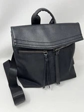 Botkier New York Trigger Mini Backpack - Black Polyester - 9"h x 10"w x 4"d