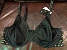 WACOAL RESPECT DEMI UNDERWIRE BLACK WITH CHAMPAGNE BRA  NEW