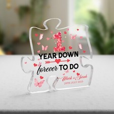 Personalized 1st Anniversary Gift for Couple Puzzle Acrylic Plaque