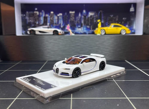 1/64 Resin car model Bugatti Chiron blue and white limited edition 99PCS - Bild 2 von 14