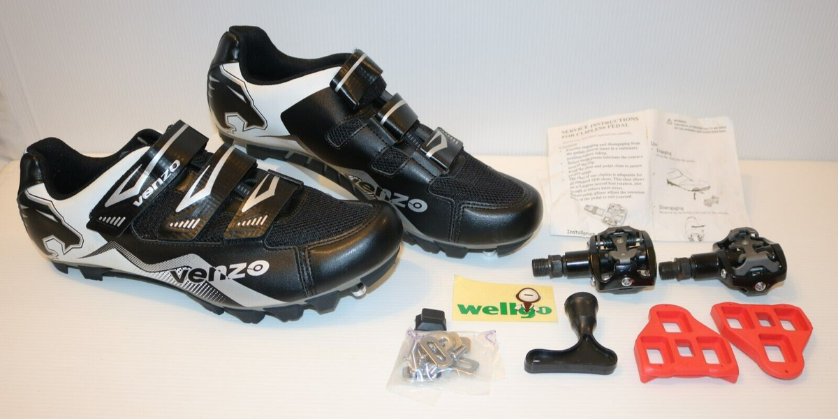 VENZO SCOTCHLITE Reflective Cycling Shoes, WELLGO Peddles Cleats, Men's US 