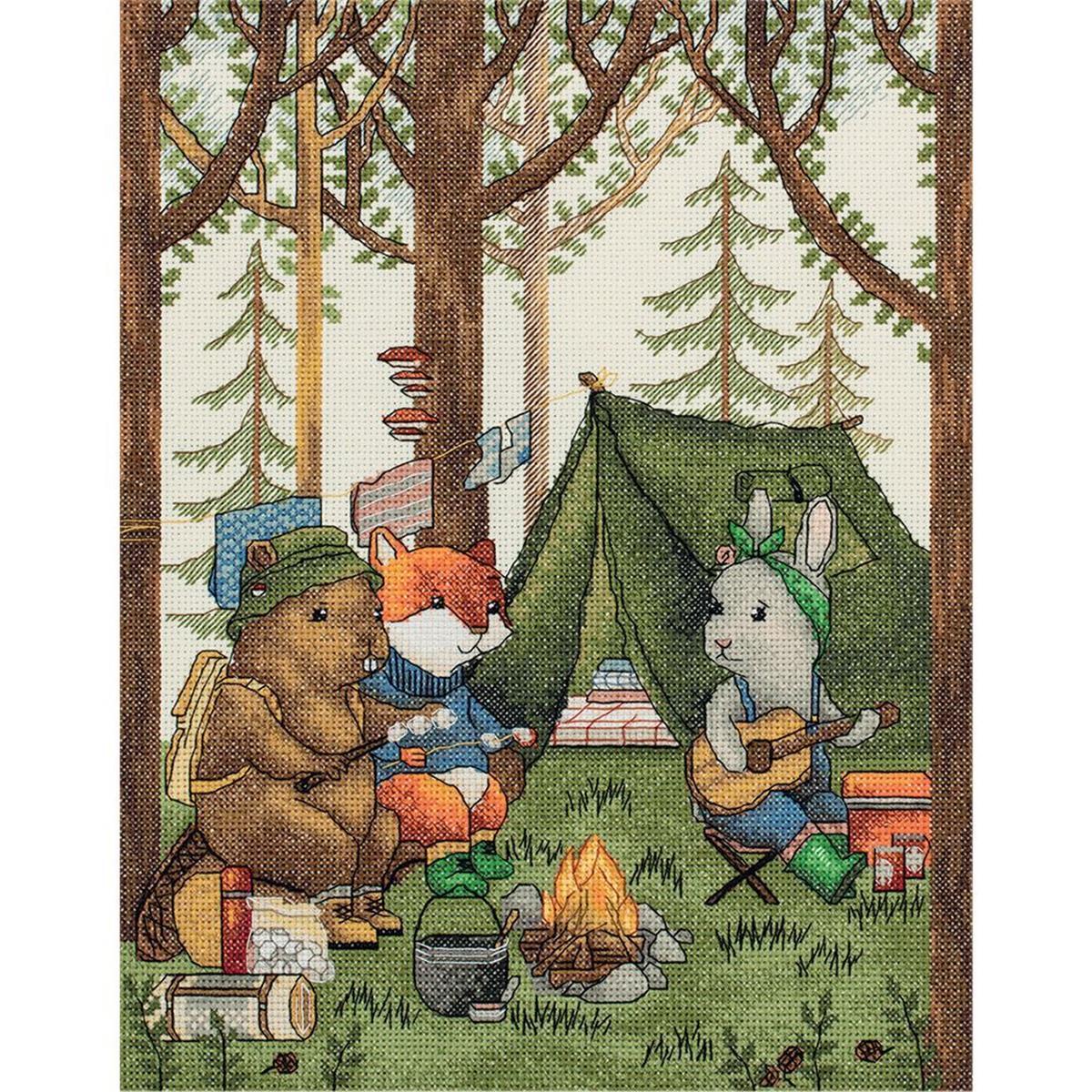 Panna counted cross stitch kit ""Campers"" 25x31.5cm, DIY