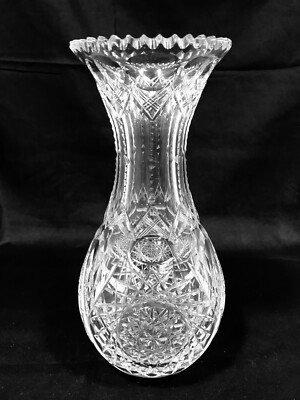 ABCG American Brilliant Cut Glass Vase 9 3/4