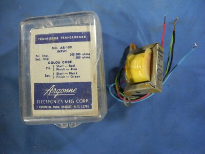 ARGONNE NO. AR-100 TRANSISTOR TRANSFORMER PRI 200K SEC 1K (FREE SHIPPING!)