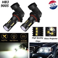 2x High Power 9005 100W White LED High Beam Headlight DRL Fog Light Bulbs