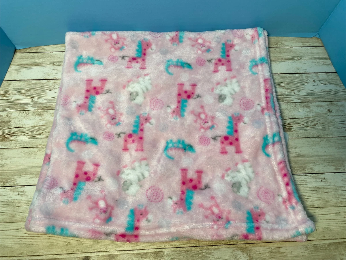 Little Beginnings Baby Blanket Giraffe Zebra Monkey Crocodile Pink Soft Lovey