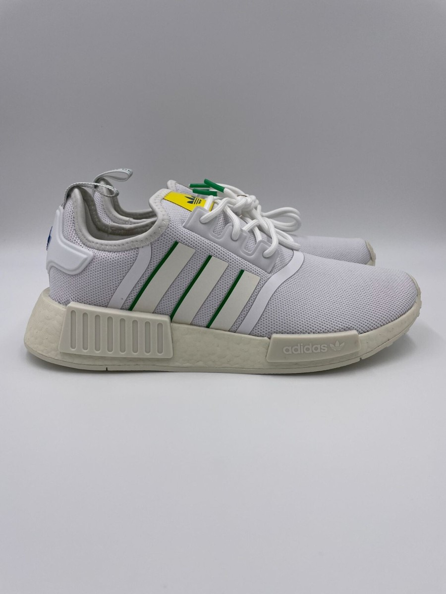 adidas NMD R1 Brazil White Green Yellow Boost Sneakers Womens GX9885 New
