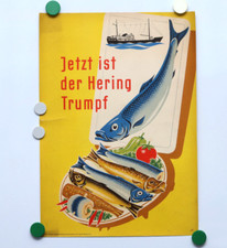 orig. altes DDR Plakat Jetzt ist Hering Trumpf 1966