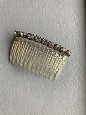 Vintage Faceted Glass Gem Hair Comb Accessory