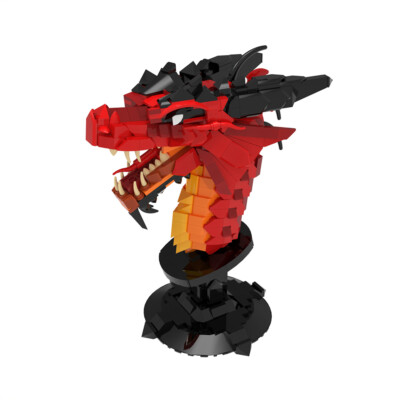 Red Dragon Head Bust Model Building Toys Set 762 teile C7803 Building Blocks